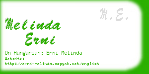 melinda erni business card